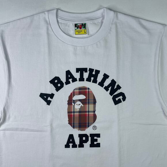 BAPE Check College T-Shirt Size L - Picture 2 of 10